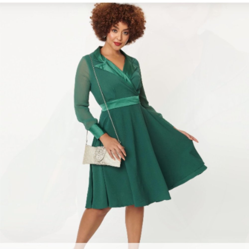 Navy Blue Polly Swing Dress - Small/Medium